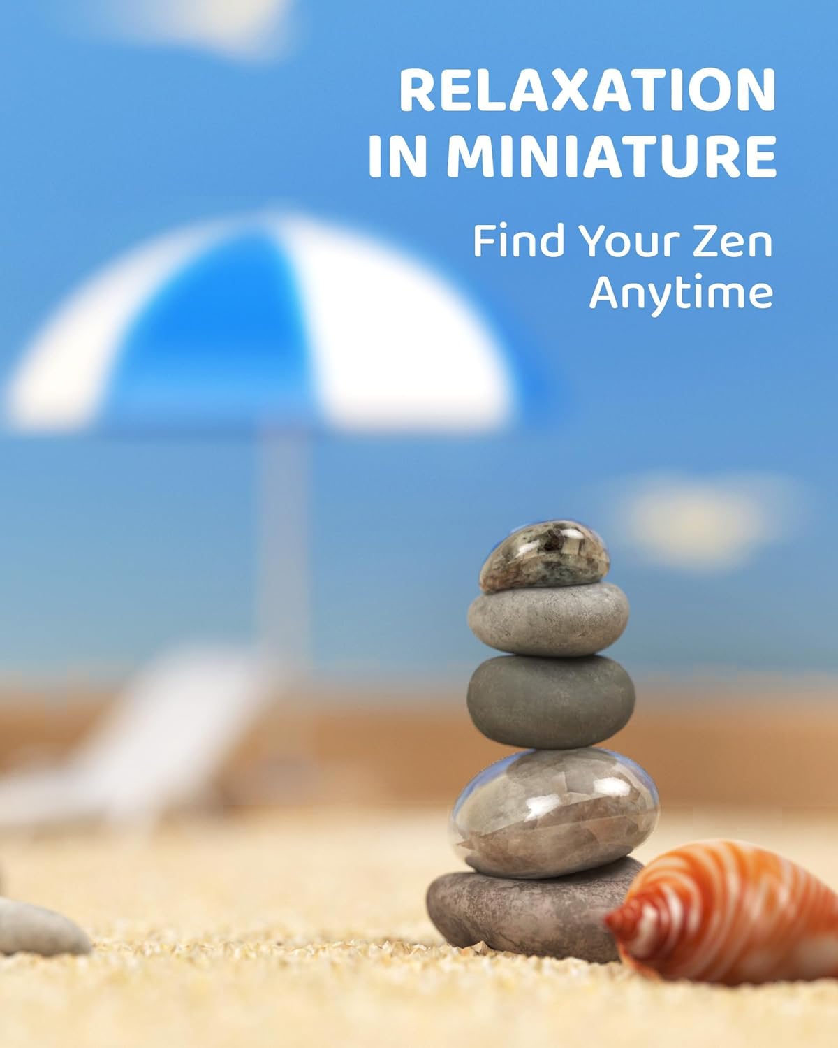 Mini Zen Garden - Beach Sandbox for Desk - Sand Tray Therapy Kit - Miniature Zen Garden Gift Set with Natural Sand, Rakes, Rocks and Accessories