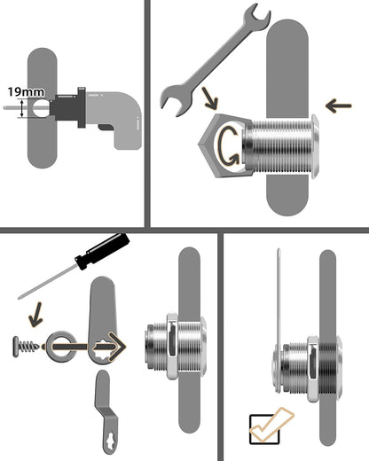 Cabinet Locks, 6 Pcs MoHern Keyed Alike 5/8 Inch (16mm) Rv Storage Lock, Cylinder Locks, Zinc Alloy Cam Lock with Keys for Cabinet, File Drawer Dresser and More