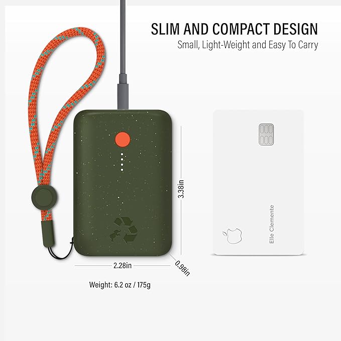 Nimble Champ Portable Charger, 10,000mAh Power Bank Fast Charging, 20W Dual USB-C Battery Pack with Cable, Travel Essential Power Bank for iPhone Laptops Galaxy Tablet Pixel iPad Macbook Kindle Airpod