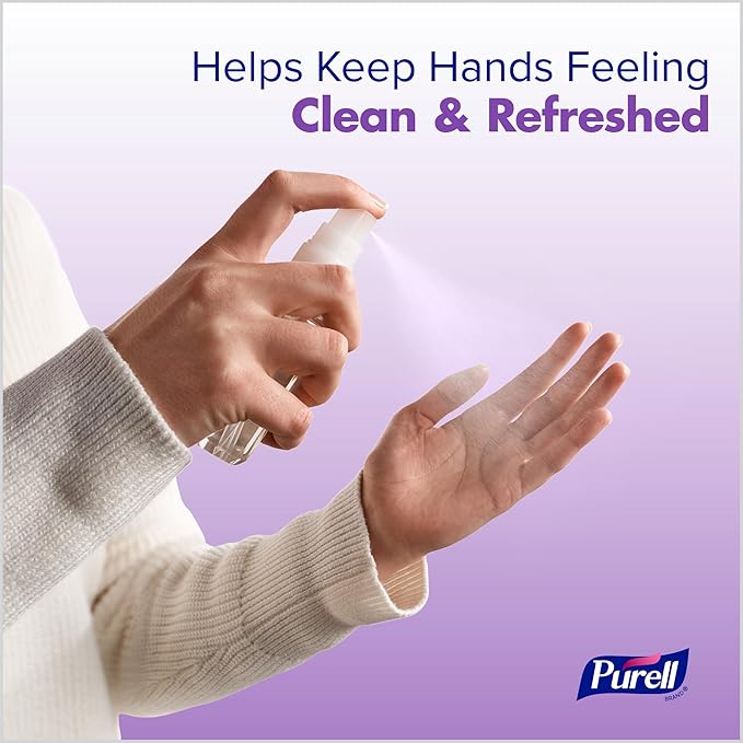 PURELL Hand Sanitizer Spray, Infused with Essential Oils, Lavender and Verbena Scent, 2 fl oz Travel-Size Bottle (Pack of 6) – 2024-04-EC