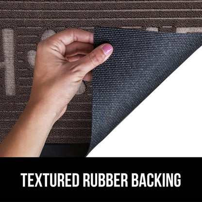 GORILLA GRIP 100% Waterproof All-Season WeatherMax Doormat US Designed Natural Rubber, Stain and Fade Resistant, Low Profile Indoor Outdoor Door Mats, Easy Clean Patio Mat, Espresso Home Paw