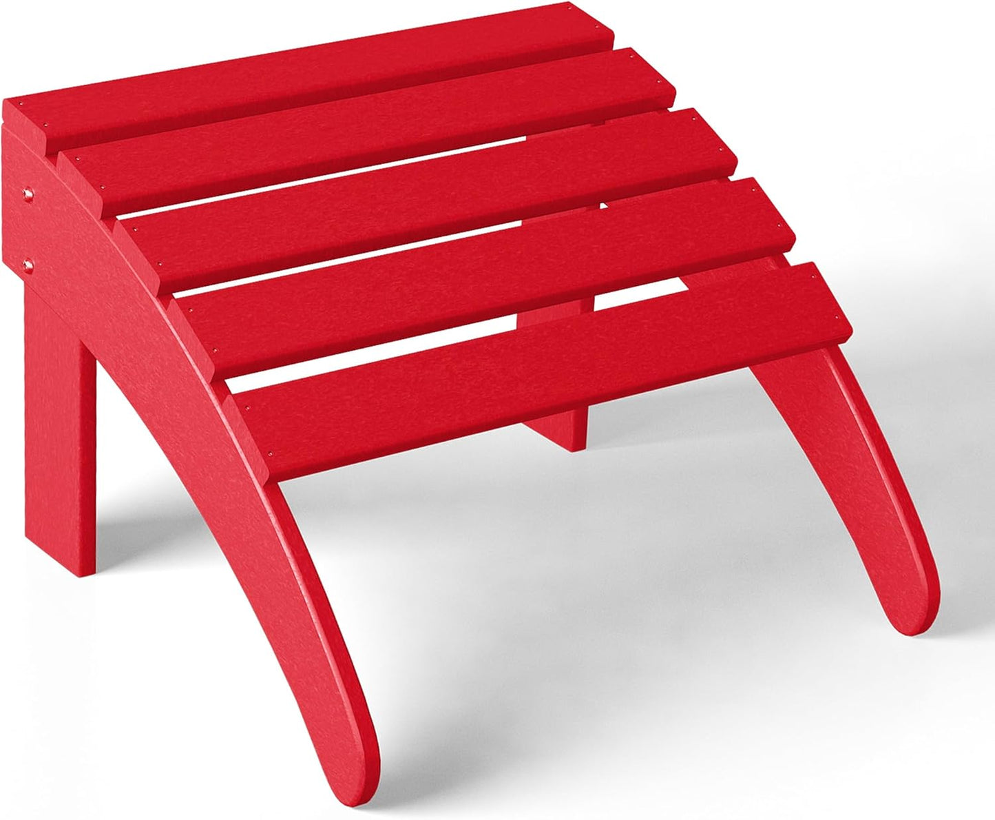 WestinTrends Outdoor Ottoman, Patio Adirondack Ottoman Foot Rest, All Weather Poly Lumber Folding Foot Stool for Adirondack Chair, Widely Used for Outside Porch Pool Lawn Backyard, Red