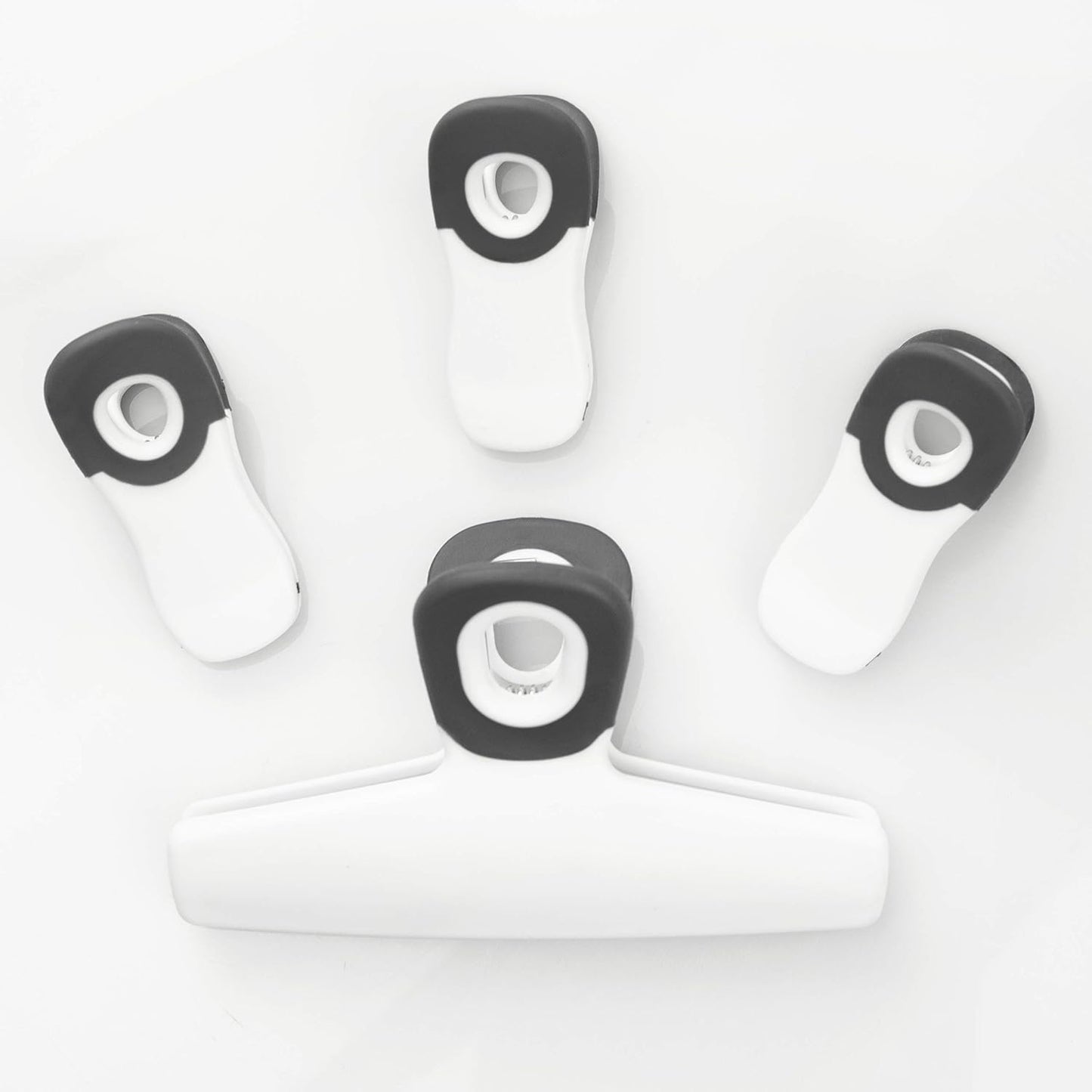 COOK WITH COLOR Bag Clips, Heavy Duty Chip Clip and Refrigerator Magnet Clips for Food Storage with Air Tight Seal Grip for Snack Bags and Food Bags (White, Pack of 8)