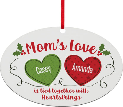Let’s Make Memories Personalized Christmas Ornament - Any Title - 2024 Christmas Ornament - Wood - Oval - 2–6 Names - Heartstrings