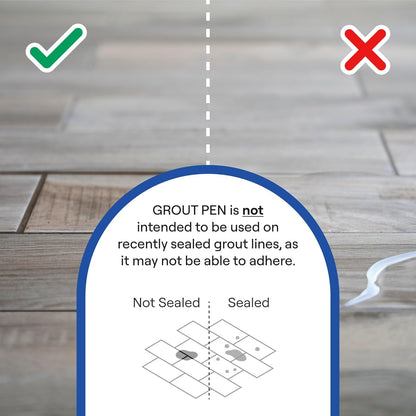 Grout Pen White Tile Paint Marker: Waterproof Grout Paint, Tile Grout Colorant and Sealer Pen - White, Narrow 5mm Tip (7mL)