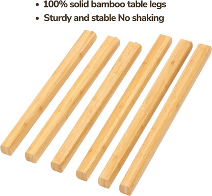 BAMEOS Bamboo Nesting Triangle End Table,Set of 2 Coffee Table Modern Minimalist Side Table for Living Room (Walunt)