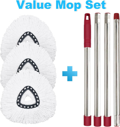 Mop Replace Head for O Cedar, Mop Handle for Ocedar, Mops Heads Replacements for Ocedar Countains Mop Handles Mop Replace Heads for O Cedar 1 Tank Spin Mops