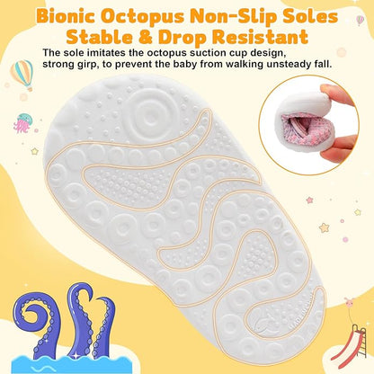 FEETCITY Baby First Walking Shoes Wide Baby Shoes Infant Sneakers Newborn Crib Shoe Barefoot Lightweight Slip On Shoe