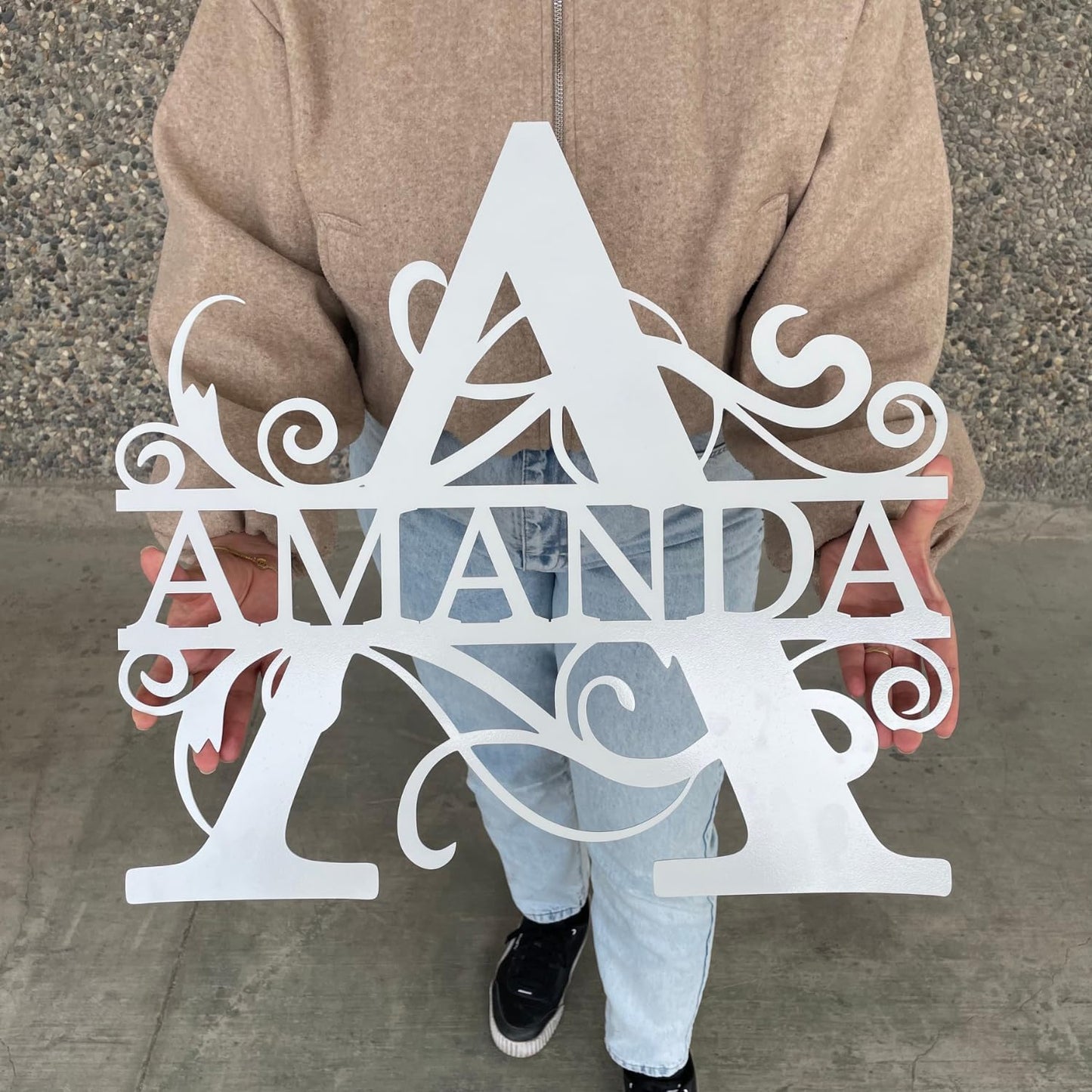 Personalized Metal Name Signs, Split Letter Monogram Wall Art Decor, Durable Steel Family Last Name Decor, Custom Signs Indoor or Outdoor, Personalized Wedding Gifts, Housewarming Gift