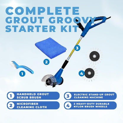 Electric Stand-Up Lightweight Grout Cleaning Machine – Easy-to-Use Tile Grout Cleaner for Deep Cleaning Kitchen Floors, Bathrooms & Tile Surfaces | Powerful Electric Floor Scrubber Tool (Original)