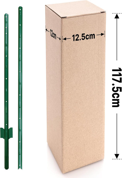 ARIFARO Sturdy Duty Metal Fence Posts 7 Feet assemblable,Pack of 10, No Digging Garden U Post for Wire Fencing Steel Poles for Yard, Outdoor