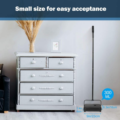 Eyliden Carpet Sweeper, Mini Size Lightweight Hand Push - No Noise, Non-Electric, Easy Manual Sweeping Only for Carpet Cleaning (Black)