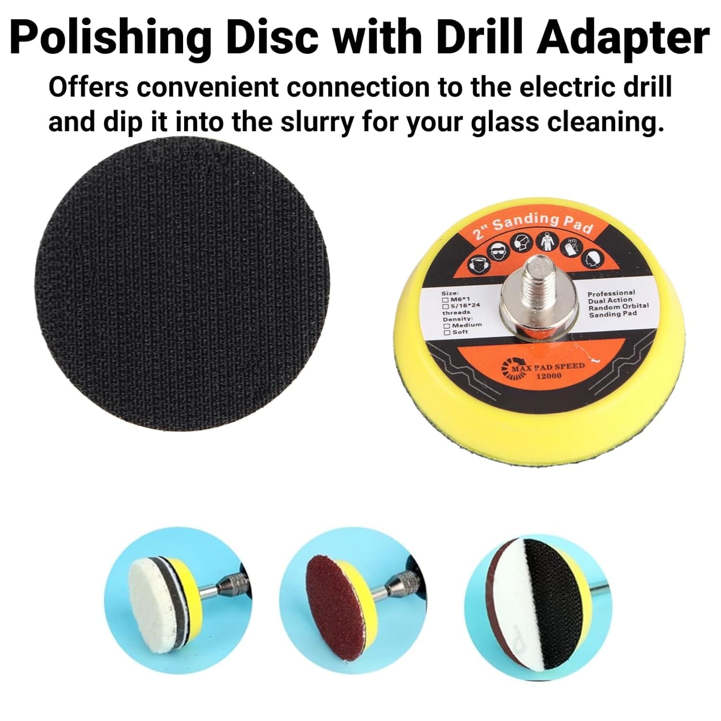 Windshield Scratch Remover Set Glass Polishing Kit Abrasive Discs Polish Pads for Any Windscreen Rear or Side Windows
