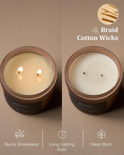 M&SENSE Coffee Candles Scented Strong, 2 Wick 11.6oz 70 Hours Burning Time Organic Natural Soy Wax Candle for Bedroom Kitchen Home Decor, Housewarming Gift for Men and Women