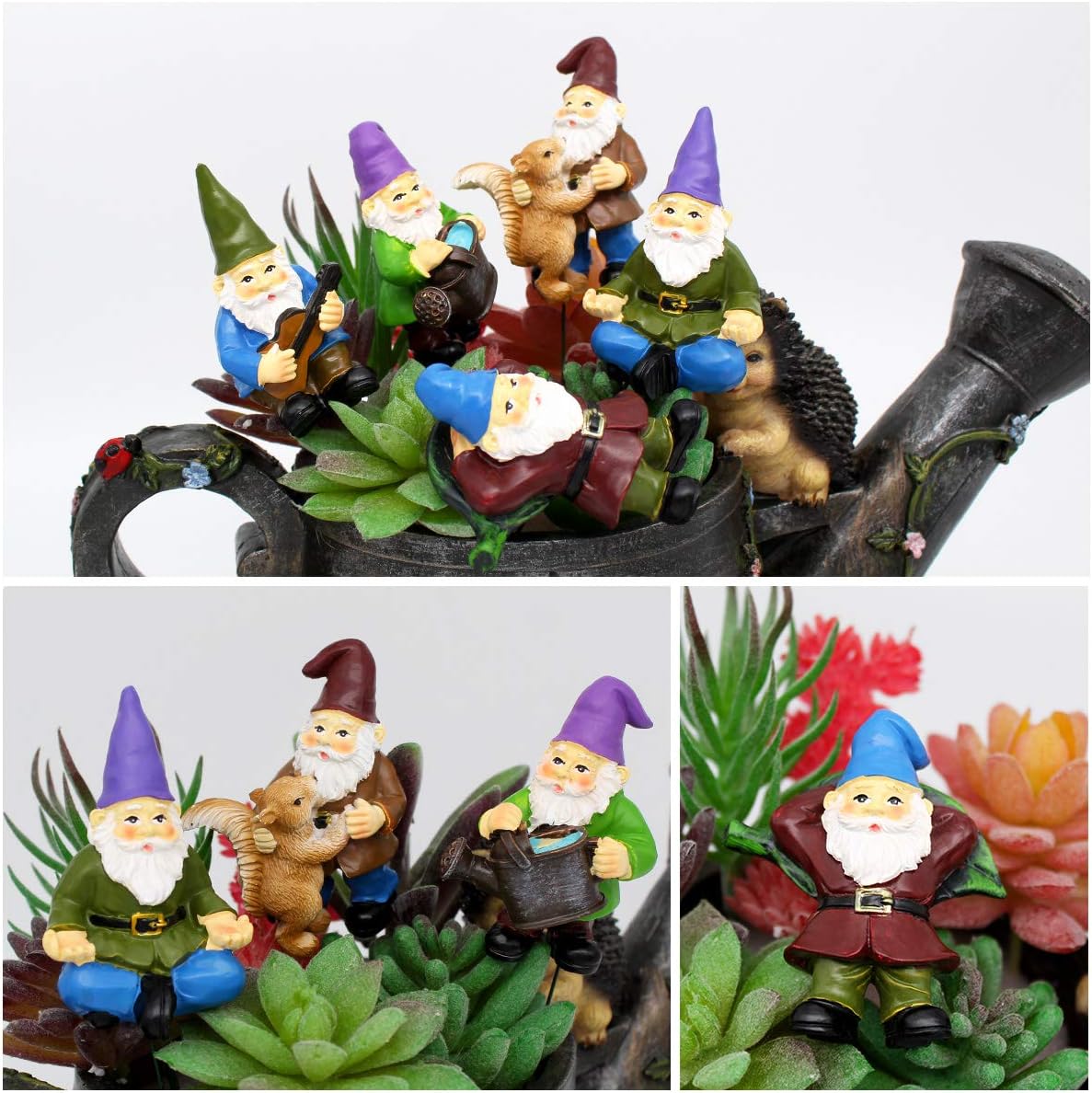 Garden Miniature Gnomes Set of 5PCS,Happy Life Gift for Outdoor Fairy Garden Yard Lawn Décor