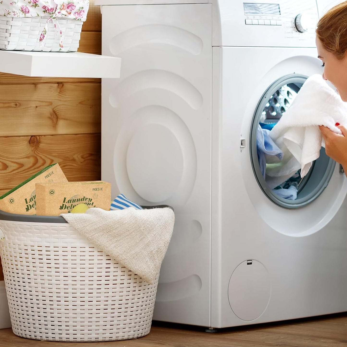 Poesie Laundry Detergent Sheets Fragrance Free Non-Plastic Precut Zero Waste 160 Count Liquidless Washing Strips for Home Dorm Travel Camping Hiking Portable