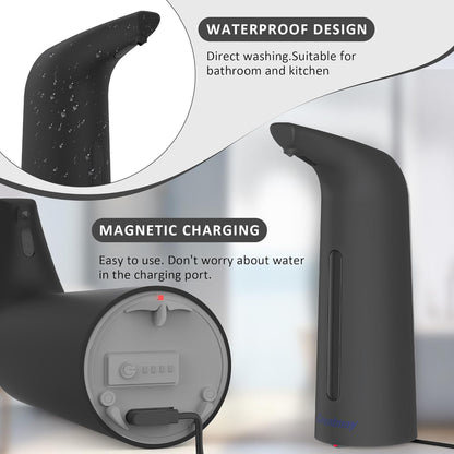 Convenient Automatic Soap Dispenser,4 Adjustable Levels Touchless Hand Sanitizer Pump with Infrared Sensor, 400 ml Countertop Electric Soap Dispenser for Bathroom,Kitchen