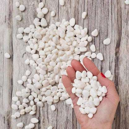 Royal Imports 30LBS River Rocks Decorative Ornamental Pebbles, Garden Landscaping Stones, Gravel Filler for Plants, Vases, Succulents, Home Decor, Aquariums, Crafting, Animal Habitat - Small White