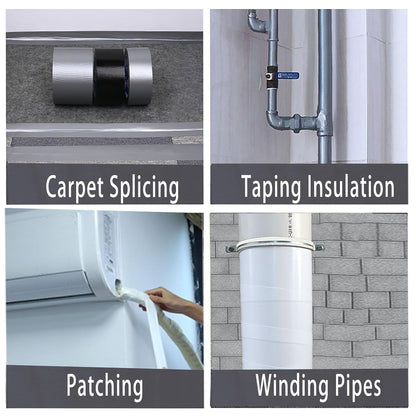 2Pack Duct Tape Heavy Duty Single Sided, Strong Adhesive High Strength, Waterproof Mesh Tape for Indoor Outdoor Repairing Sealing Bonding, Easy Use Hand Tearable, 3.15 Inch x 33 Feet, White