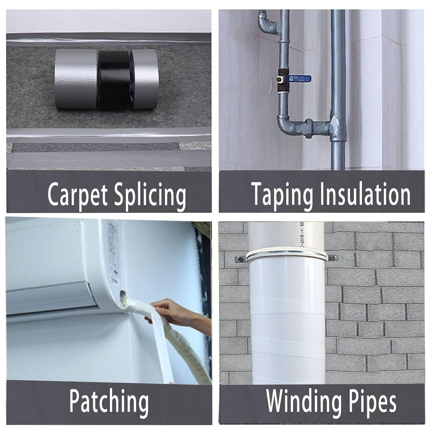 3Pack Duct Tape Heavy Duty Single Sided, Strong Adhesive High Strength, Waterproof Mesh Tape for Indoor Outdoor Repairing Sealing Bonding, Easy Use Hand Tearable, 1.57 Inch x 33 Feet, White