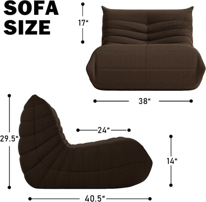 Bean Bag Chair, Memory Foam Bean Bag Sofa Large Bean Bag Chair for Adults, Bean Bag Chairs for Teens with High Density Comfortable Foam, Bean Bag for Living Room, Bedroom (Coffee)