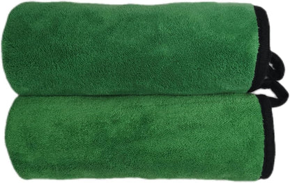 SOFTBATFY Ultrasoft, Large, Thick and Quick Drying Car Microfiber Cleaning Towel 800GSM Polishing Waxing Auto Detailing Towel Cloth (6pack,16 x 16inches) (Grey- Green)