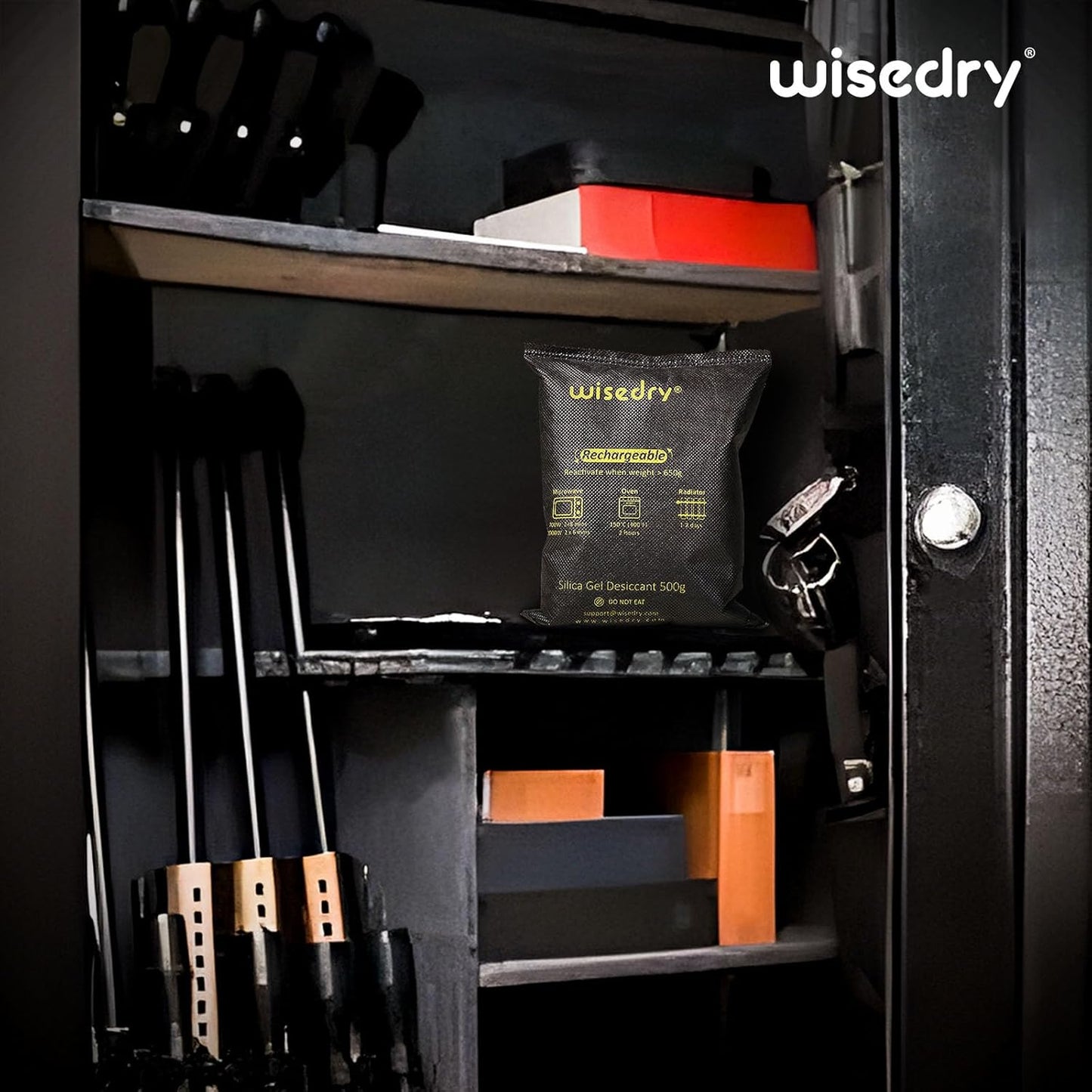 wisedry 10 x 500 Grams [11 lbs] Rechargeable Silica Gel Car Dehumidifier, Microwave Fast Reactivated Desiccant Packets Large for Gun Safe Closet Basement Garage Storage Moisture Absorber Bag Reusable