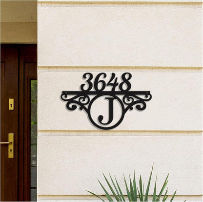 Custom Metal Address Sign Street Plaque with Initials, Personalized House Number Sign for Outside, Modern Outdoor Metal Wall Decor, Handmade New Home Gift Housewarming Gift