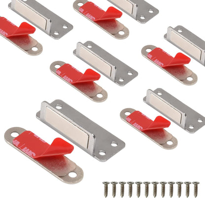 Mousike Double Magnetic Door Catch，60lb Stainless Steel Cabinet Door Magnets with Strong Magnetic for Kitchen Cupboard Wardrobe Closet Cabinet Door Drawer Latch (6Pack)