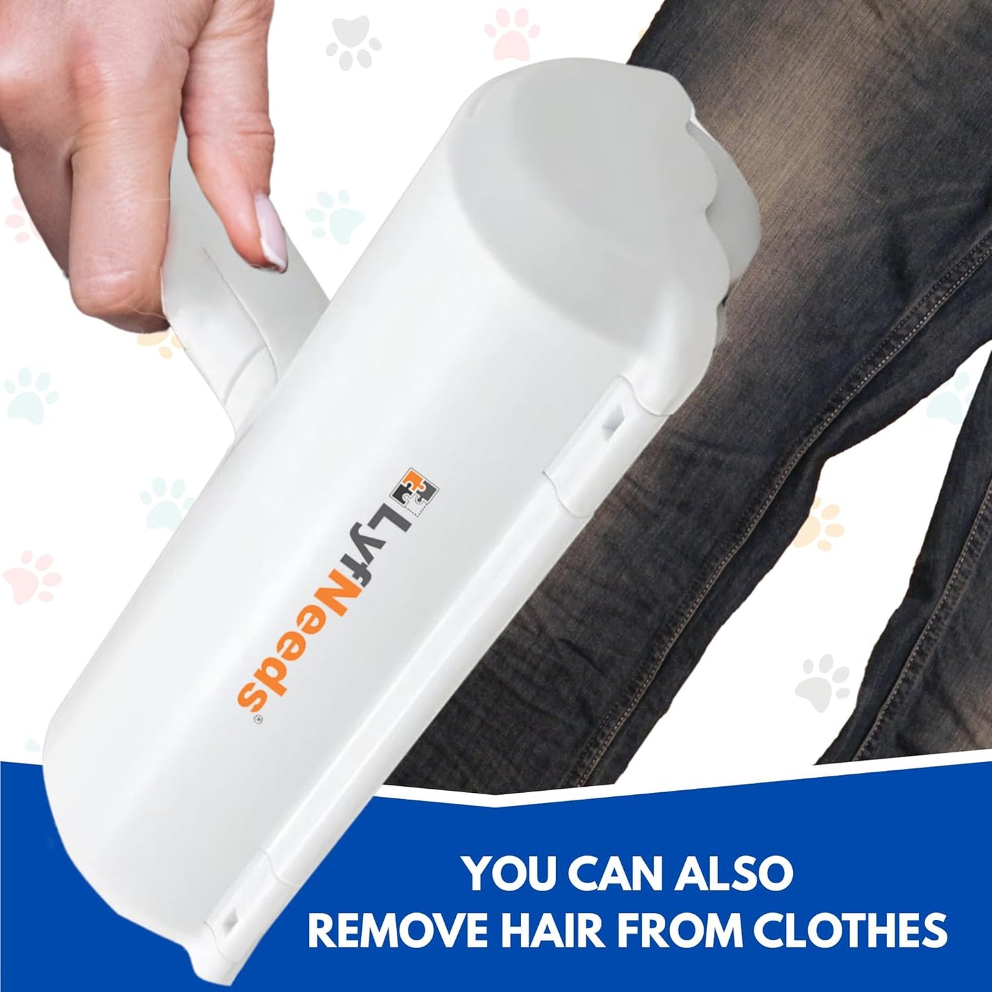 Reusable Pet Hair Remover Roller – Dog & Cat Hair Remover for Furniture, Couch, Carpet, Clothing – Pet Hair Removal Tool for Couch – Lint Roller for Furniture, Car & Bedding