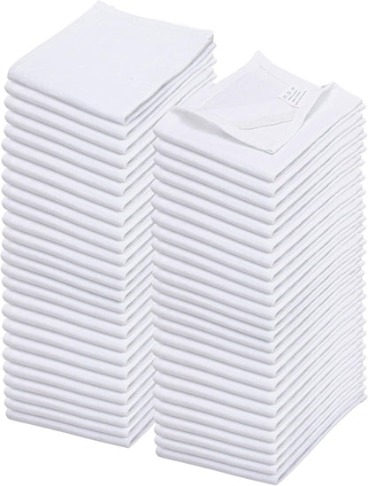 Shop Towels| Multipurpose Commercial and Residential Shop Cleaning| Car Wash, Polish, Housewares, Coffee Machine, Restaurant, Bathrooms, Electronics, Auto Garage | 50 Pack 14"x12" White