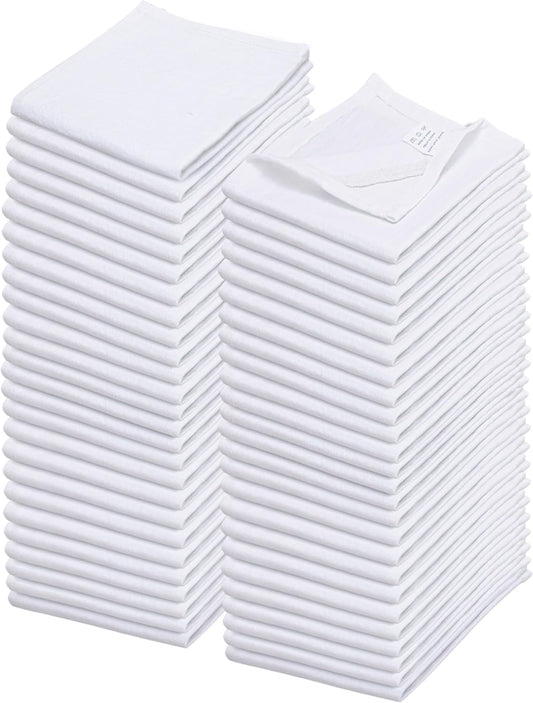 Shop Towels| Multipurpose Commercial and Residential Shop Cleaning| Car Wash, Polish, Housewares, Coffee Machine, Restaurant, Bathrooms, Electronics, Auto Garage | 50 Pack 14"x12" White