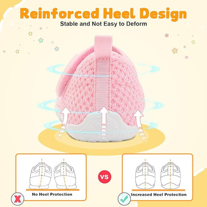 FEETCITY Baby First Walking Shoes Wide Baby Shoes Infant Sneakers Newborn Crib Shoe Barefoot Lightweight Slip On Shoe