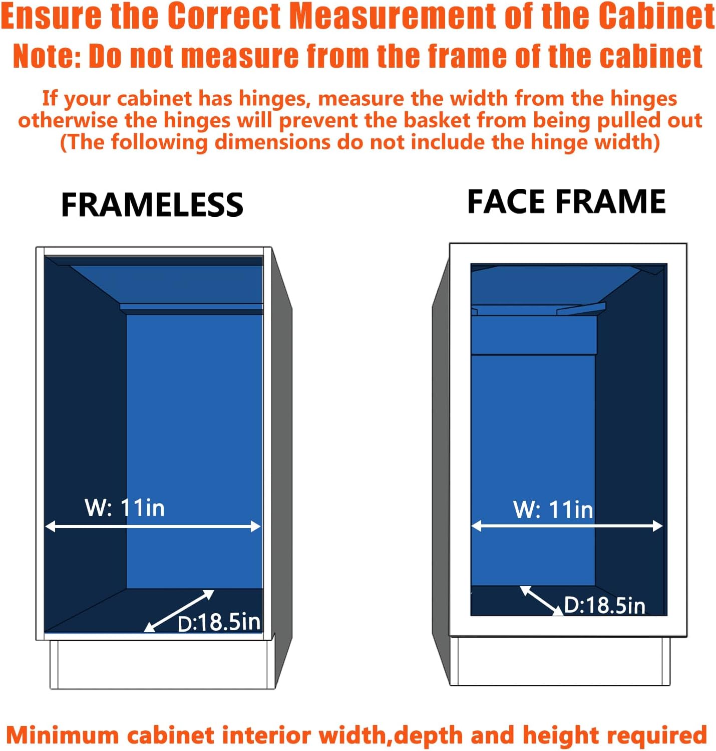 Pull Out Cabinet Organizer 10½" W x 18" D, Heavy Duty Cabinet Pull Out Shelves, Slide Out Drawers Organization for Kitchen Cabinets Bathroom