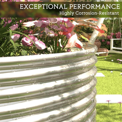 2 Pack 8x2FT Tall Galvanized Raised Garden Bed Outdoor,Metal Garden Bed for Vegetables,Steel Raised Beds for Gardening,Above Ground Garden Box for Flower-DW5