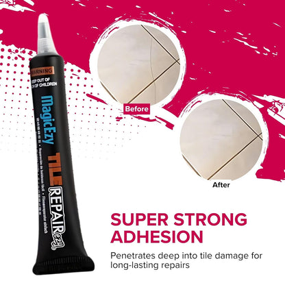 MagicEzy Tile RepairEzy Tile Repair Kit (Honey Beige/White) - Crack and Chip Repair for Floor and Wall Tiles Fast - Porcelain and Ceramic Tile Repair Kit