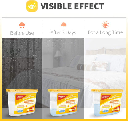 Vacplus Moisture Absorbers 6 Pack, 10.5 Oz Portable Humidity Absorber Boxes for Your Bathroom, Closet & Car, Dehumidifier with Lemon Fragrance, Yellow