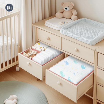 DIMJ Drawer Organizer Clothes 15 Pack - Foldable Dresser Organizer for Nursery, Bedroom, Closet - Pink Dividers for Baby Clothes, Underwear, Clothing, Sock, Belt, Tie