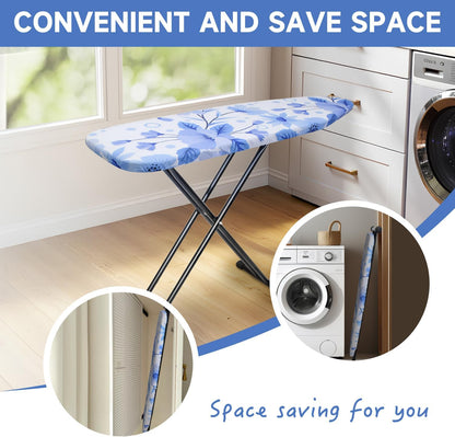 Ironing Board, Compact and Space Saver Ironing Board, Extra Wide Ironing Area with Extra Thick Heavy Duty Padded Cover, Stable Structure, Easy to Fold,Height Adjustable