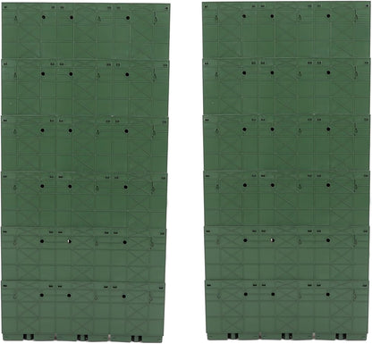 12Pieces 3-Pot Wall Planter Vertical Garden Plant Walls Wall Mounted Vertical Planter with Water-Storage Layer Stackable Wall-Mounted Flower Pot for Gardens, Balconies 180.78lbs Total Capacity (Green)