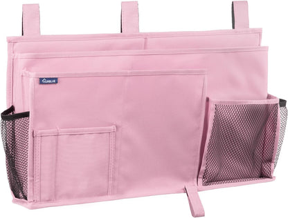 Surblue Caddy Hanging Organizer Bedside Storage Bag for Bunk and Hospital Beds, Pink, L