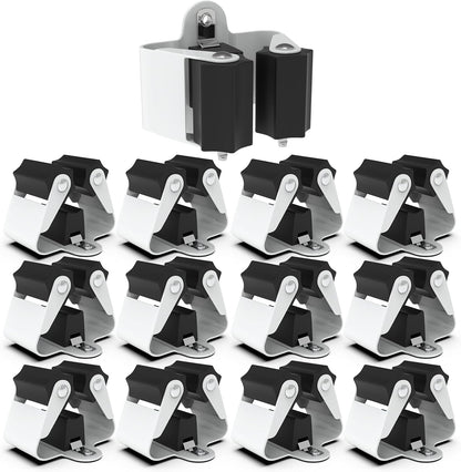 3-H Broom Hanger,Mop Holder Wall Mount 12 Pack, Broom Holder Wall Mount for Hanging and Organizing Shovel,Rake,Brush,Yard Tools in Kitchen,Laundry Room,Bathroom,House(black)