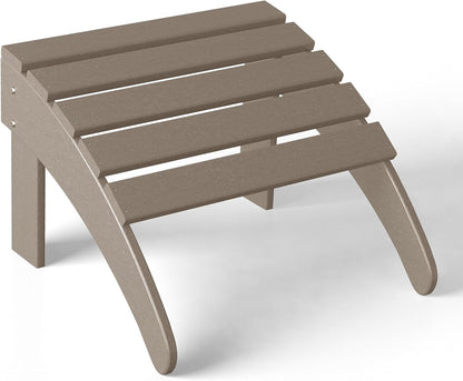 WestinTrends Outdoor Ottoman, Patio Adirondack Ottoman Foot Rest, All Weather Poly Lumber Folding Foot Stool for Adirondack Chair, Widely Used for Outside Porch Pool Lawn Backyard, Weathered Wood