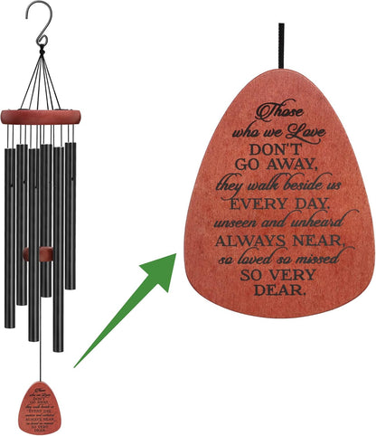 Memgift Memorial Wind Chimes - Sympathy Gift for Loss of Loved one, Weather-Resistant Outdoor Keepsake for Garden in Memory of Family