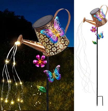 Solar Watering Can with Lights Outdoor Garden,Waterproof Garden Stake Lights Decoration for Yard Lawn Patio Pathway Front Porch Landscape Gardening Gifts for Mom Grandma Women Birthday Gift
