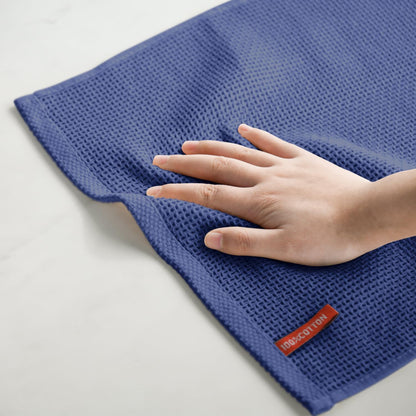 Artoid Mode 100% Cotton Navy Blue Waffle Weave Kitchen Dish Cloths, 12x12 Inch Ultra Soft Absorbent Quick Drying Kitchen Dish Towels Set of 6