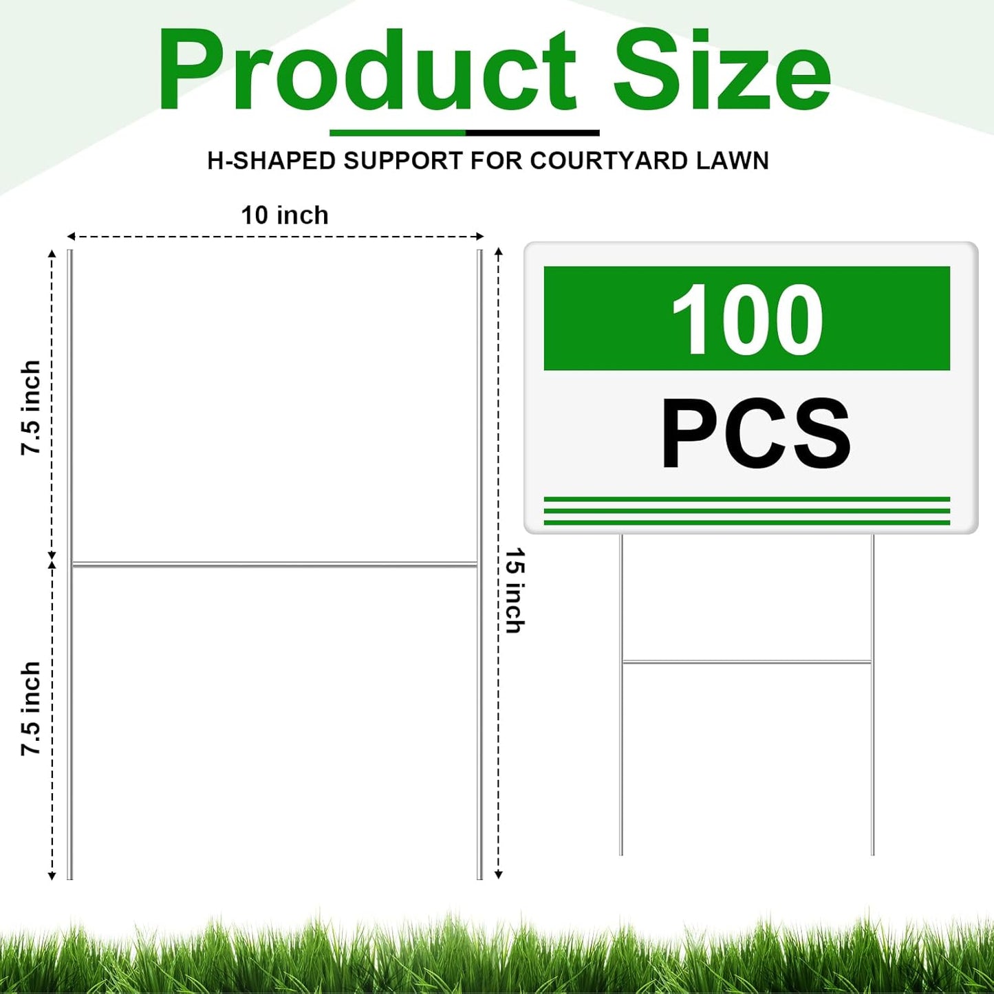 Tandefio 100 Pcs Yard Sign Stakes Metal 15"x10" H Frame Wire Yard Stakes Use with Corrugated Sign Metal Holder for Advertising Party Decorations Outdoor Lawn Garden Garage House