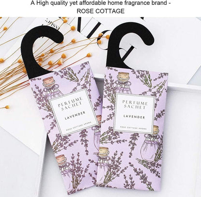ROSE COTTAGE Large 12 Packs Lavender Hanging Closet Deodorizer Air Freshener Long Lasting Scented Sachets Smell Goods for House
