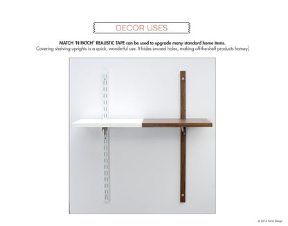 MATCH 'N PATCH Realistic Wood Grain Repair Tape - Durable Multi-Use Adhesive Tape for Furniture, Floors, Cabinets, Windows, Doors, RV, Home Decor & DIY Projects - White Oak - 2.25 inch x 15 feet