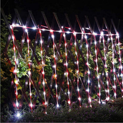 YEGUO Solar Christmas Candy Cane Rope Lights, 2 Packs Each 33ft 100 LED Red & White Solar Rope Light Outdoor Waterproof Decorations String Tube Lights